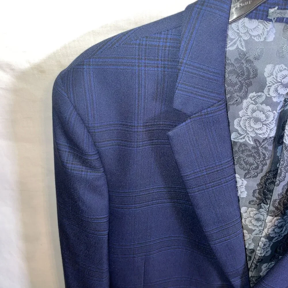 Alberto Cardinali Men’s 2 Piece Suit Size 40L Navy Blue Business Formal City